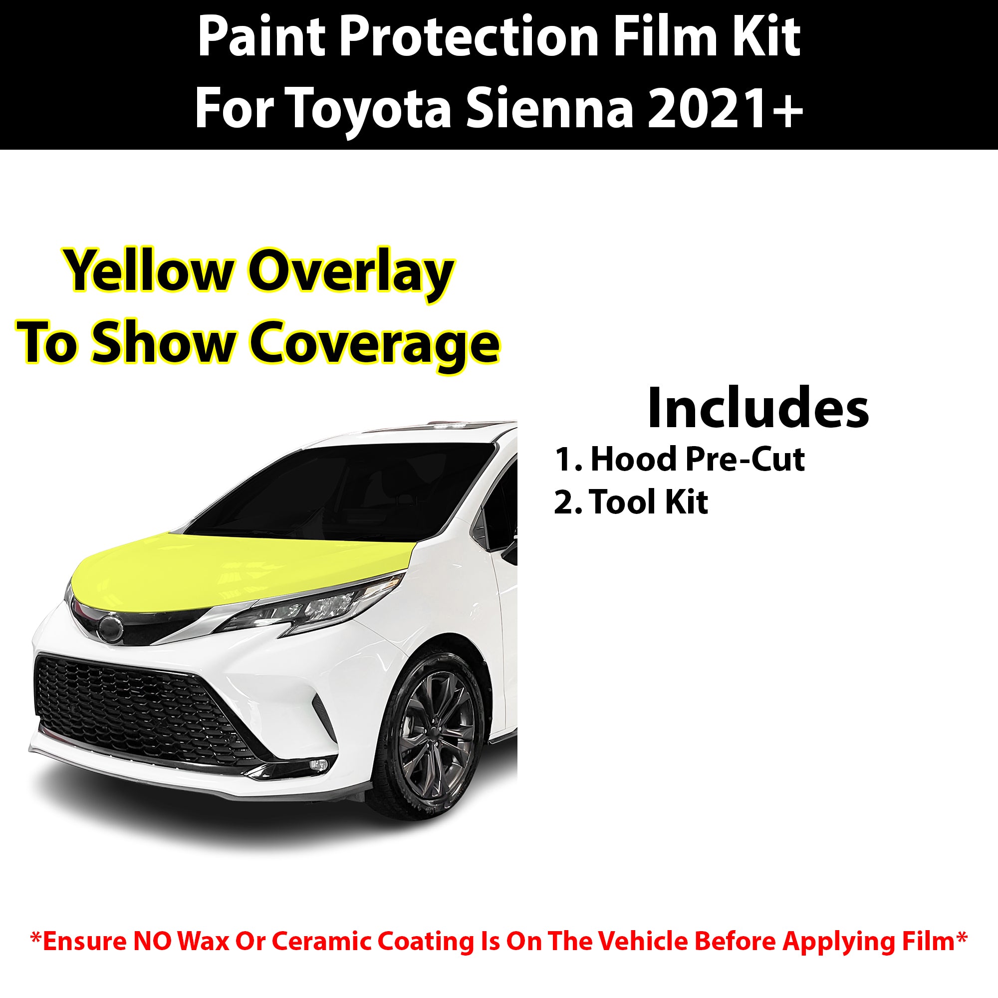 Fits Toyota Sienna (LE & XLE & Limited & Platinum) 2021+ Precut Premium Paint Protection Film Clear Bra PPF Decal Film Kit Cover - Bogar Tech Designs