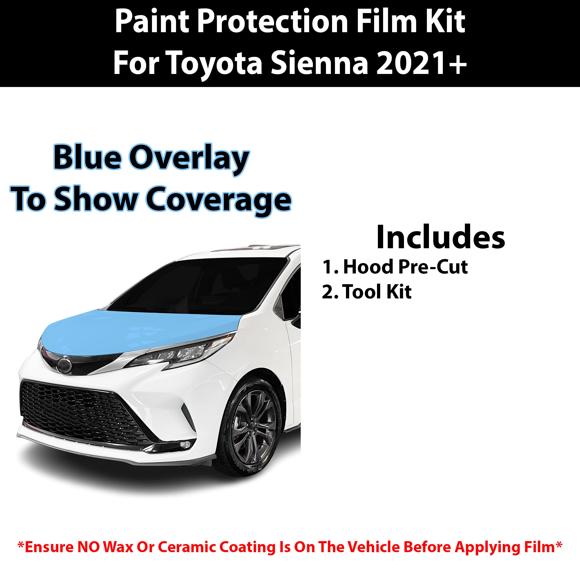 Fits Toyota Sienna (LE & XLE & Limited & Platinum) 2021+ Precut Premium Paint Protection Film Clear Bra PPF Decal Film Kit Cover - Bogar Tech Designs