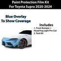 Fits Toyota Supra 2020+ Precut Premium Paint Protection Film Clear Bra PPF Decal Film Kit Coverage