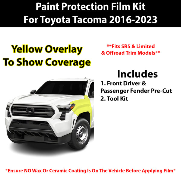 Fits Toyota Tacoma 2016-2023 Precut Premium Paint Protection Film Clear Bra PPF Decal Film Kit