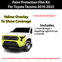 Fits Toyota Tacoma 2016-2023 Precut Premium Paint Protection Film Clear Bra PPF Decal Film Kit