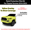 Fits Toyota Tacoma (TRD/Sport) 2016-2023 Precut Premium Paint Protection Film Clear Bra PPF Decal Film Kit