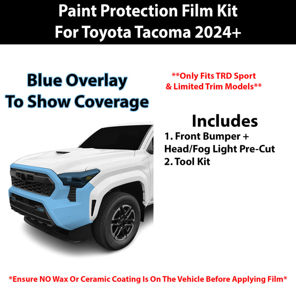 Fits Toyota Tacoma (TRD Sport & Limited) 2024+ Precut Premium Paint Protection Film Clear Bra PPF Decal Film Kit Cover