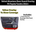 Fits Toyota Tundra 2022+ Alcantara Anti Kick Door Panel Protection Decal Stickers Overlay, Black Red Pink Yellow Purple