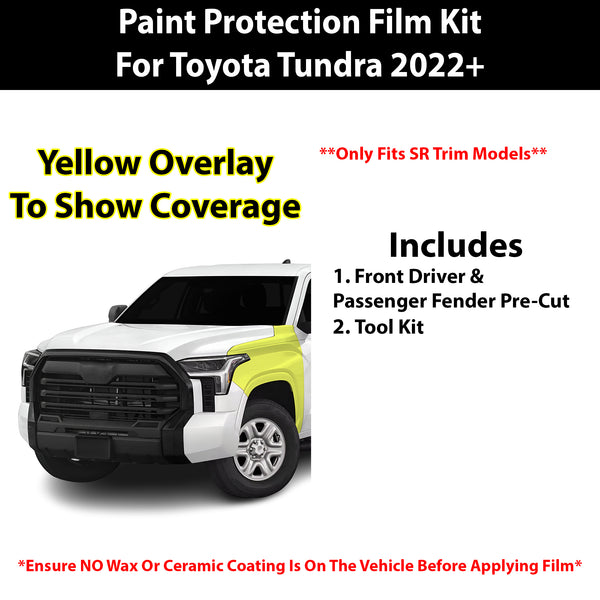 Fits Toyota Tundra (SR) 2022+ Precut Premium Paint Protection Film Clear Bra PPF Decal Film Kit Cover