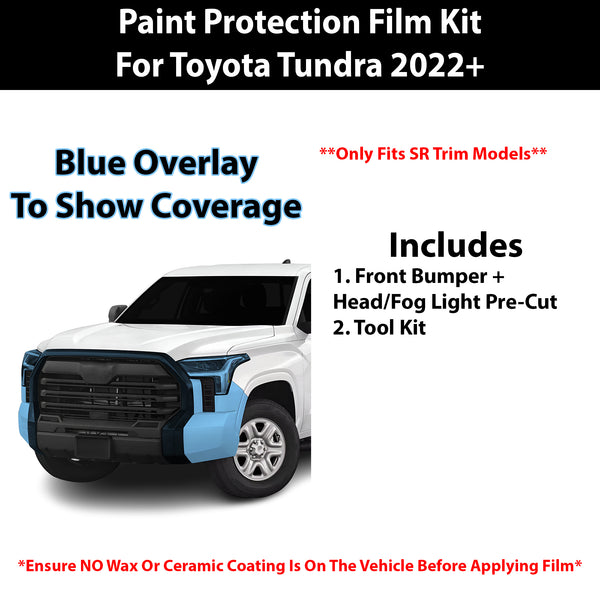 Fits Toyota Tundra (SR) 2022+ Precut Premium Paint Protection Film Clear Bra PPF Decal Film Kit Cover