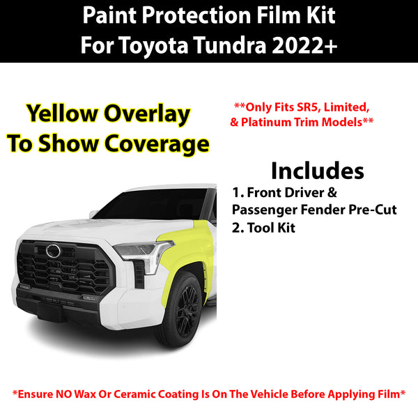 Fits Toyota Tundra (SR5 & Limited & Platinum) 2022+ Precut Premium Paint Protection Film Clear Bra PPF Decal Film Kit Cover