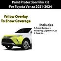 Precut Premium Paint Protection Film Clear Bra PPF Decal Film Kit Cover Fits Toyota Venza 2021-2024