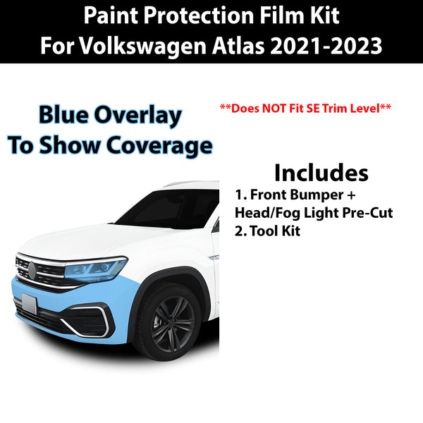 Fits Volkswagen Atlas 2021-2023 Precut Premium Paint Protection Film Clear Bra PPF Decal Film Kit