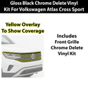 Volkswagen Atlas Cross Sport 2020-2026 Blackout Chrome Delete Kit - Precut Gloss Black Vinyl Overlays