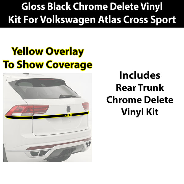 Volkswagen Atlas Cross Sport 2020-2026 Blackout Chrome Delete Kit - Precut Gloss Black Vinyl Overlays