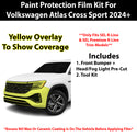 Fits VW Atlas Cross Sport (SEL R-Line & SEL Premium R-Line) 2024+ Precut Premium Paint Protection Film Clear Bra PPF Decal Film Kit Cover