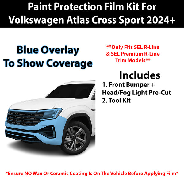 Fits VW Atlas Cross Sport (SEL R-Line & SEL Premium R-Line) 2024+ Precut Premium Paint Protection Film Clear Bra PPF Decal Film Kit Cover