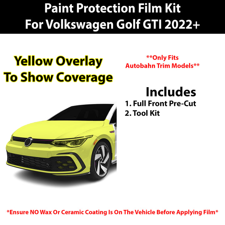 Fits VW Golf GTI (Autobahn) 2022+ Precut Premium Paint Protection Film Clear Bra PPF Decal Film Kit Cover - Bogar Tech Designs