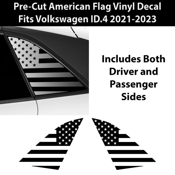 Quarter Window American Flag Vinyl Decal Stickers Fits Volkswagen ID.4 2021 - 2025 - Bogar Tech Designs