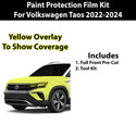 Precut Premium Paint Protection Film Clear Bra PPF Decal Film Kit Cover Fits Volkswagen Taos 2022-2024