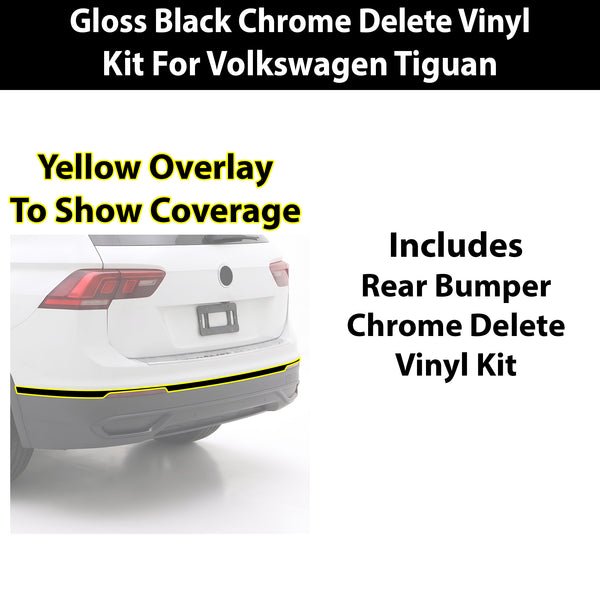 Volkswagen Tiguan 2018-2024 Blackout Chrome Delete Kit - Precut Gloss Black Vinyl Overlays