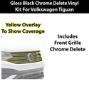 Volkswagen Tiguan 2018-2024 Blackout Chrome Delete Kit - Precut Gloss Black Vinyl Overlays