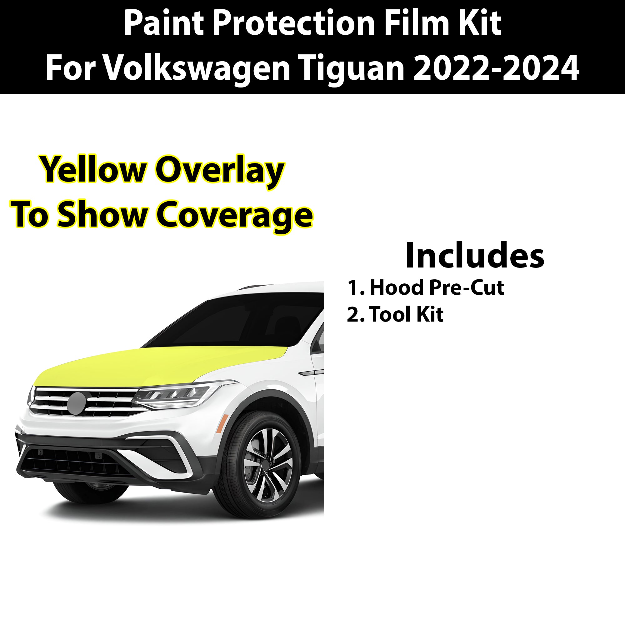 Precut Premium Paint Protection Film Clear Bra PPF Decal Film Kit Cover Fits Volkswagen Tiguan 2022 - 2024 - Bogar Tech Designs