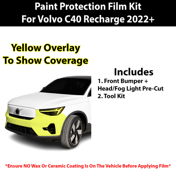 Fits Volvo C40 Recharge (Core & Plus & Ultimate) 2022+ Precut Premium Paint Protection Film Clear Bra PPF Decal Film Kit Cover