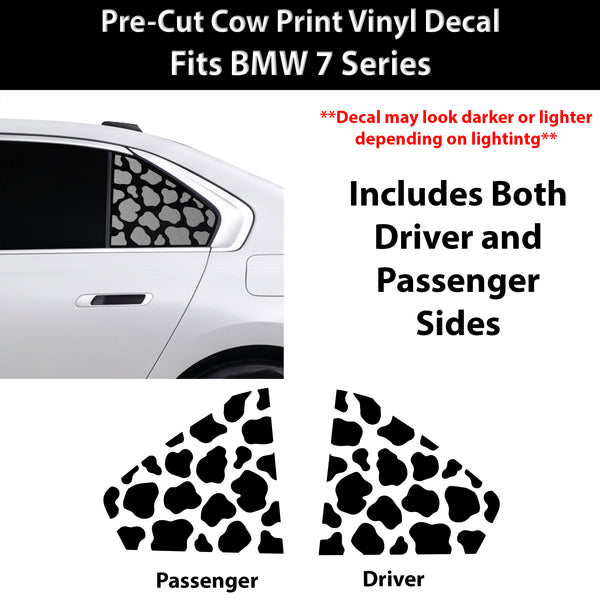Fits BMW 7 Series 2023-2026 Animal Leopard Cheetah Cow Window Vinyl Decal Stickers