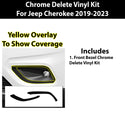 Vinyl Chrome Delete Front Side Window Trim Rear Bumper Blackout Decal Stickers Overlay Film Fits Jeep Cherokee