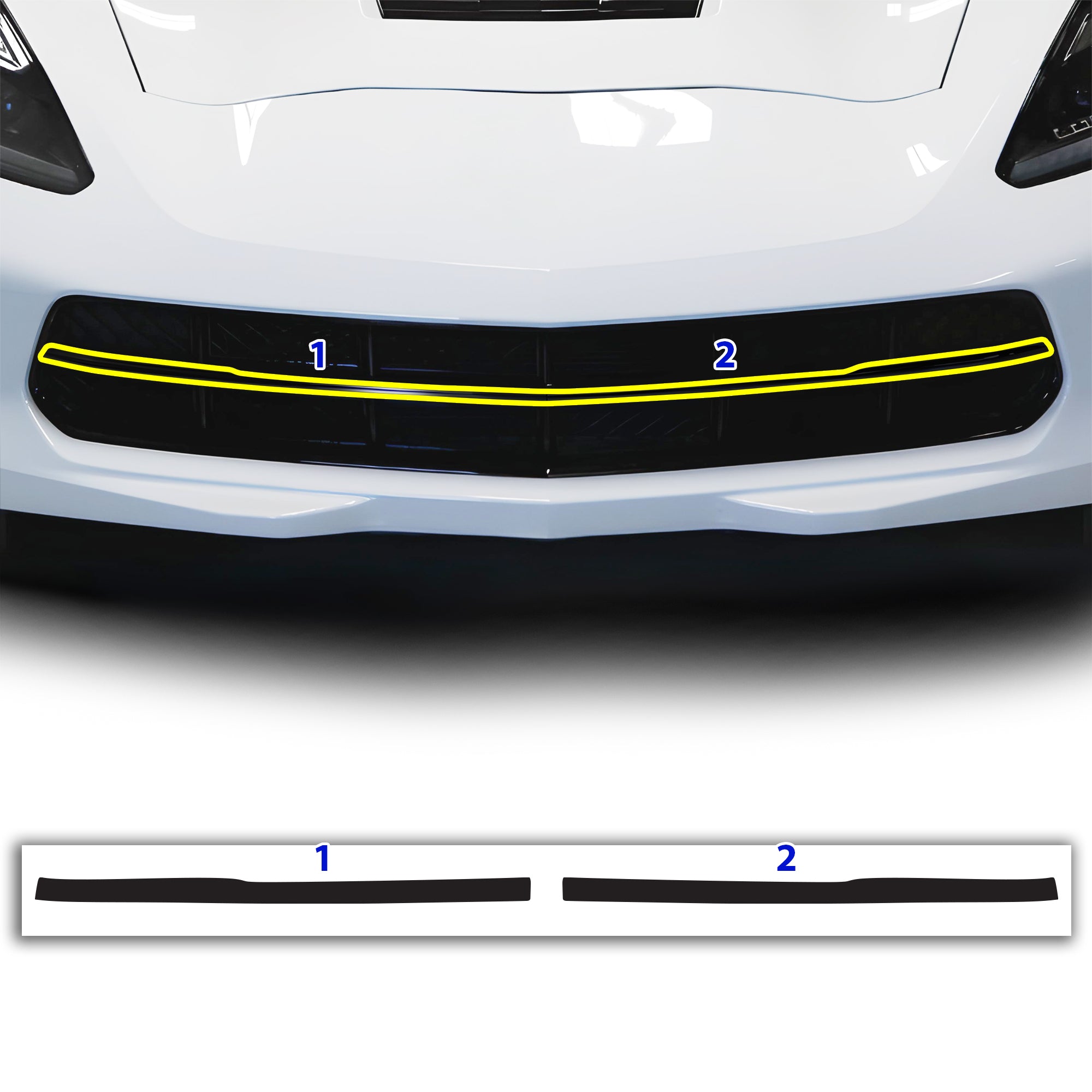 Vinyl Chrome Delete Grille Blackout Decal Stickers Overlay Film Fits Chevy Corvette C7 Stingray 2014 - 2019 - Bogar Tech Designs