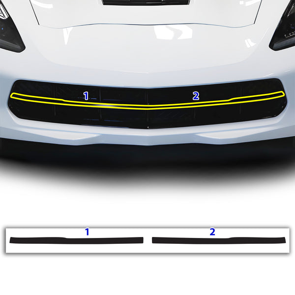 Vinyl Chrome Delete Grille Blackout Decal Stickers Overlay Film Fits Chevy Corvette C7 Stingray 2014-2019