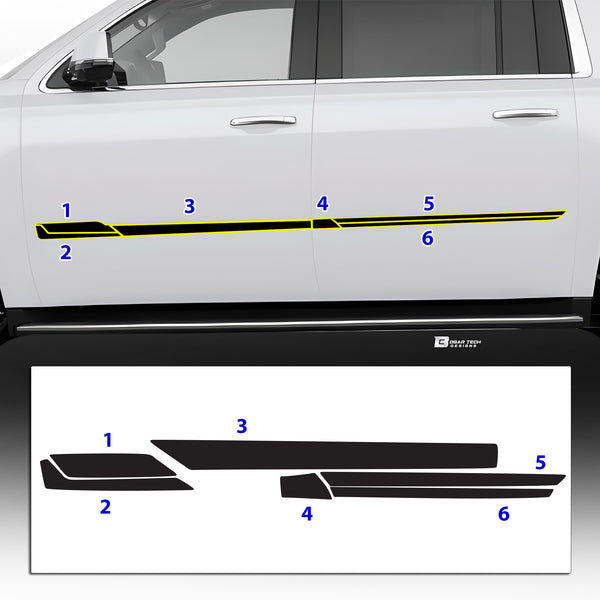 Vinyl Chrome Delete Grille Side Window Rear Blackout Decal Stickers Overlay Film Fits Cadillac Escalade 2015-2020