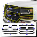 Vinyl Chrome Delete Grille Side Window Rear Blackout Decal Stickers Overlay Film Fits Chevy Silverado 1500