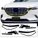 Vinyl Chrome Delete Wheel Rim Front Grille Trim Blackout Decal Stickers Overlay Film Fits Mazda CX-9 2016-2023