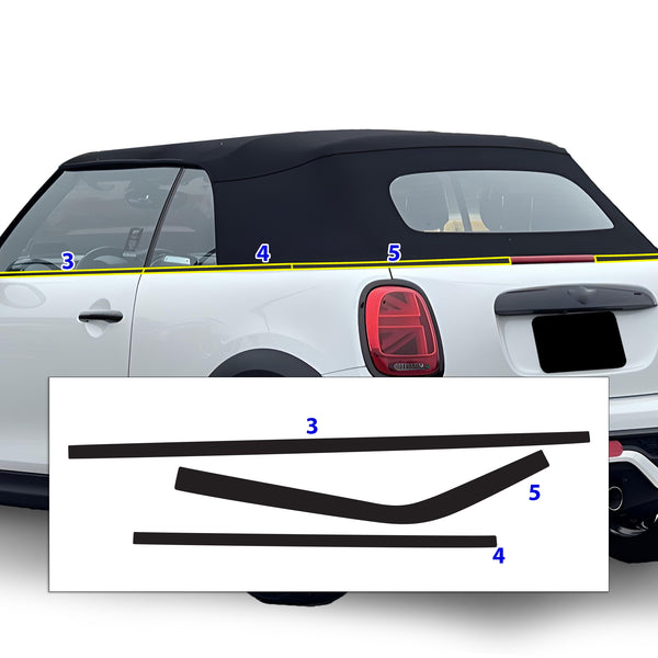 Vinyl Chrome Delete Side Window Rear Blackout Decal Stickers Overlay Film Fits Mini Cooper 2016-2024