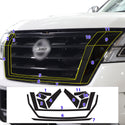 Vinyl Chrome Delete Grille Side Window Rear Blackout Decal Stickers Overlay Film Fits Nissan Armada