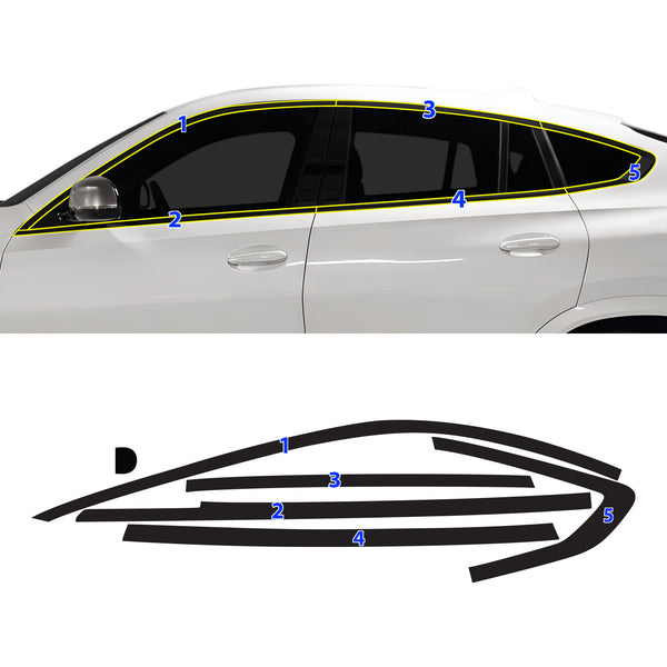 Fits BMW X6 2019-2023 Vinyl Chrome Delete Grille Blackout Decal Stickers Overlay Film