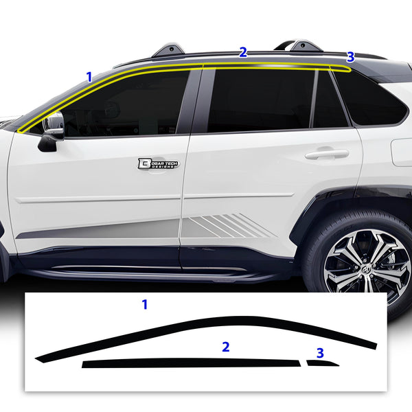 Vinyl Chrome Delete Grille Side Window Rear Wheel Blackout Decal Stickers Overlay Film Fits Toyota Rav4 2019-2023