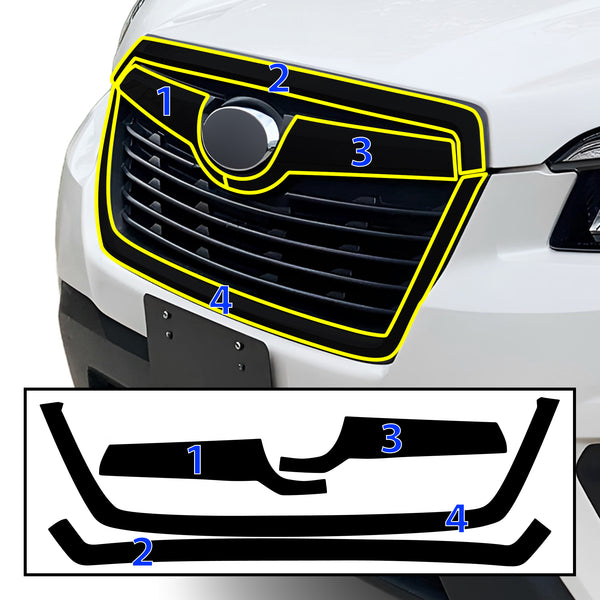 Vinyl Chrome Delete Front Grille Wheels Blackout Decal Stickers Overlay Film Fits Subaru Forester 2019-2024