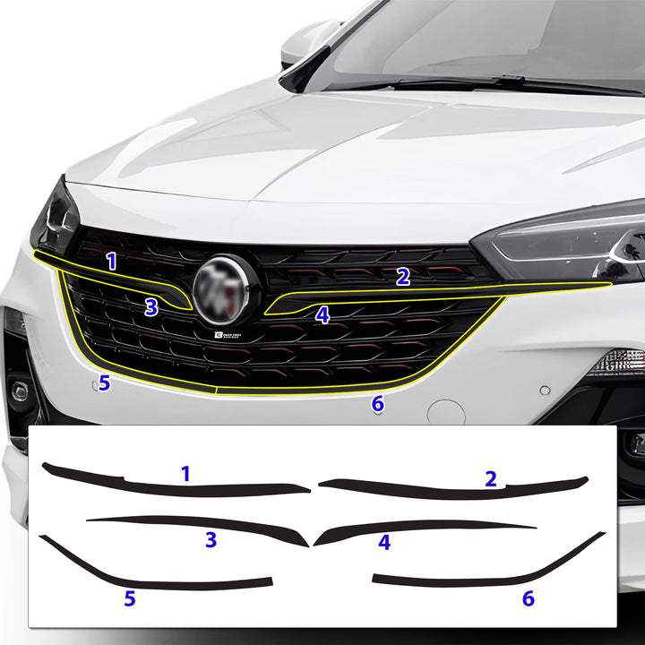 Vinyl Chrome Delete Grille Side Window Wheel Blackout Decal Stickers Overlay Film Fits Buick Encore GX 2020 - 2025 - Bogar Tech Designs