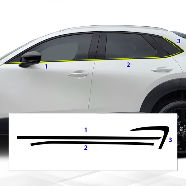 Vinyl Chrome Delete Grille Side Window Rear Blackout Decal Stickers Overlay Film Fits Mazda Cx-30 2020-2024