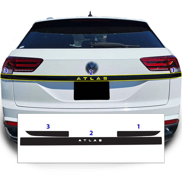 Fits Volkswagen Atlas Cross Sport Vinyl Chrome Delete Grille Side Window Rear Blackout Dechrome Decal Stickers Overlay Film