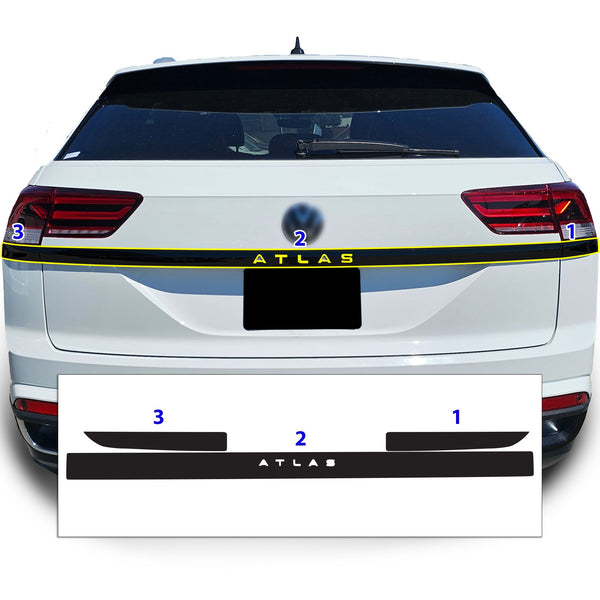 Vinyl Chrome Delete Grille Side Window Rear Blackout Decal Stickers Overlay Film Fits Volkswagen Atlas