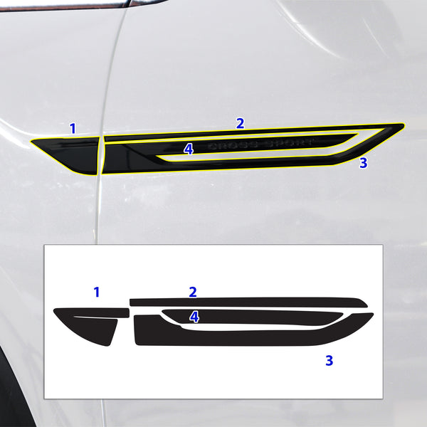 Fits Volkswagen Atlas Cross Sport Vinyl Chrome Delete Grille Side Window Rear Blackout Dechrome Decal Stickers Overlay Film