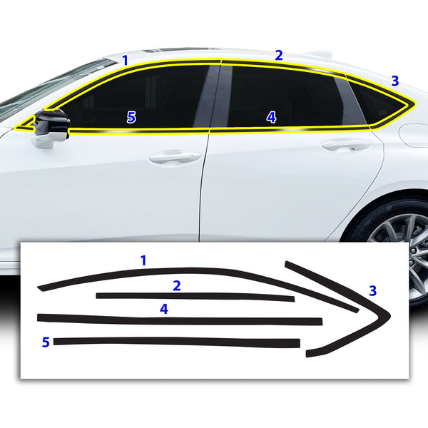 Vinyl Chrome Delete Grille Side Window Wheel Blackout Decal Stickers Overlay Film Fits Acura TLX 2021-2025