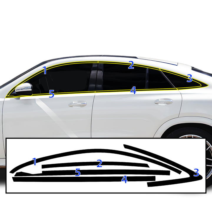 Vinyl Chrome Delete Side Window Trim Wheel Front Grille Blackout Decal Stickers Overlay Film Fits Mercedes Benz GLE Coupe 2021 - 2025 - Bogar Tech Designs
