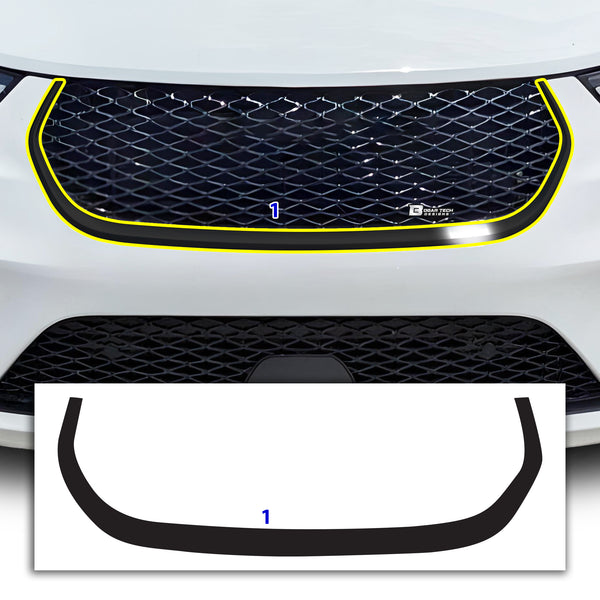 Vinyl Chrome Delete Grille Side Window Rear Blackout Decal Stickers Overlay Film Fits Chrysler Pacifica 2017-2025