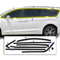 Vinyl Chrome Delete Grille Side Window Rear Blackout Decal Stickers Overlay Film Fits Chrysler Pacifica 2017-2025