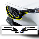 Window Grille Bumper Vinyl Chrome Delete Trim Blackout Decal Stickers Overlay Film Fits Mazda CX-5