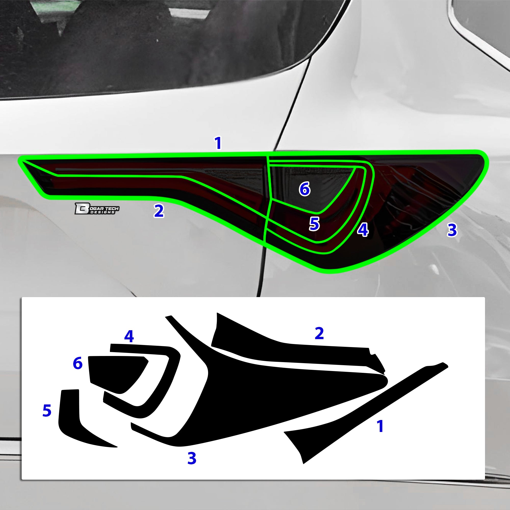 Full Headlight Taillight Precut Smoked PPF Tint Kit Film Overlay Fits Acura MDX 2022 - 2025 - Bogar Tech Designs