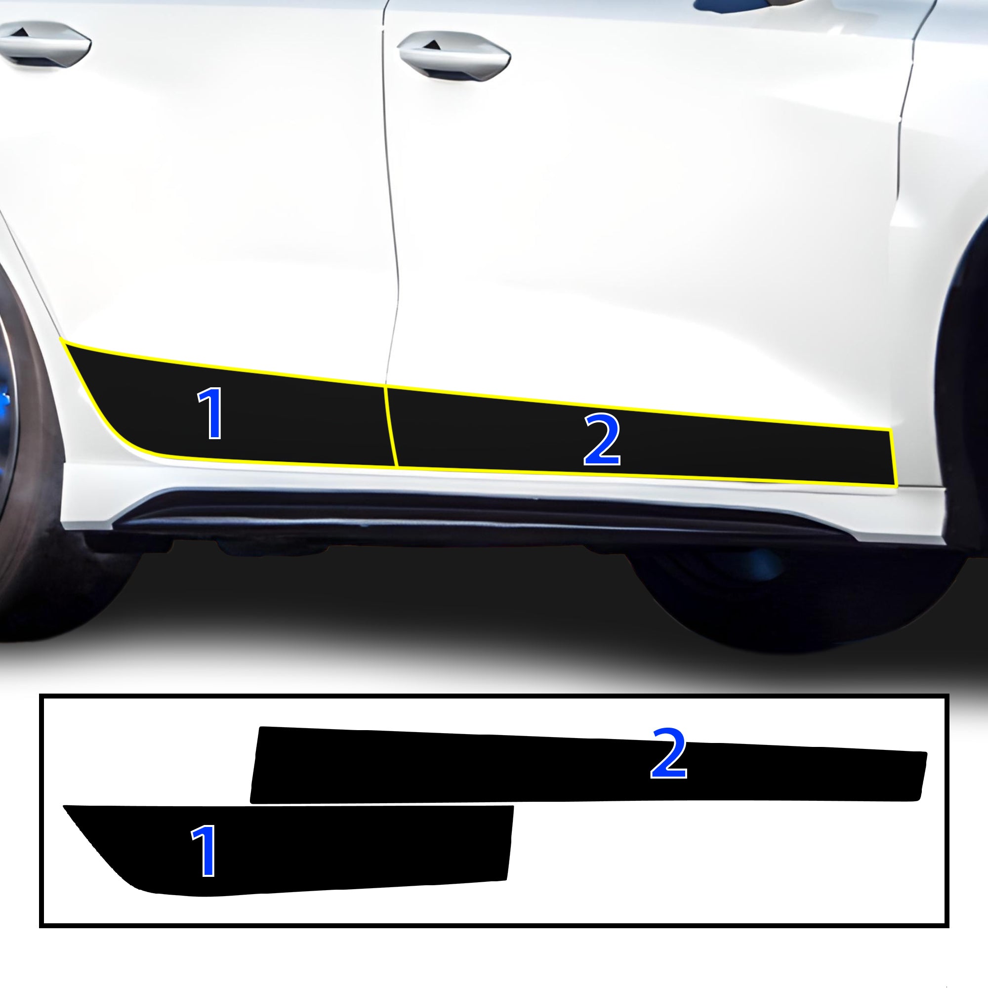 Vinyl Middle Hood Side Skirt Blackout Decal Stickers Overlay Film Fits Audi A3 S3 RS3 2022 - 2024 - Bogar Tech Designs