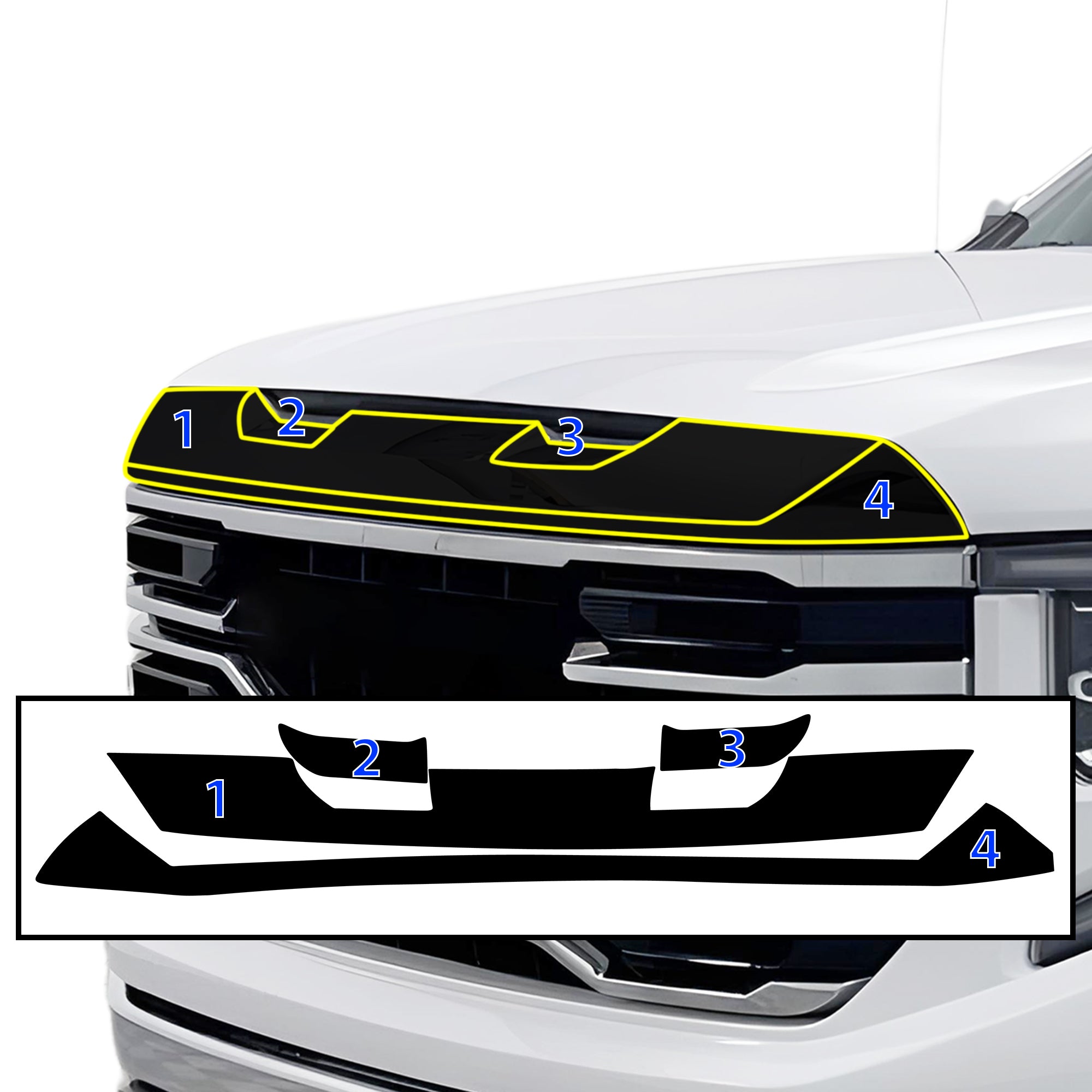 Vinyl Chrome Delete Blackout Decal Stickers Overlay Film Fits GMC Sierra 1500 2022 - 2025 - Bogar Tech Designs