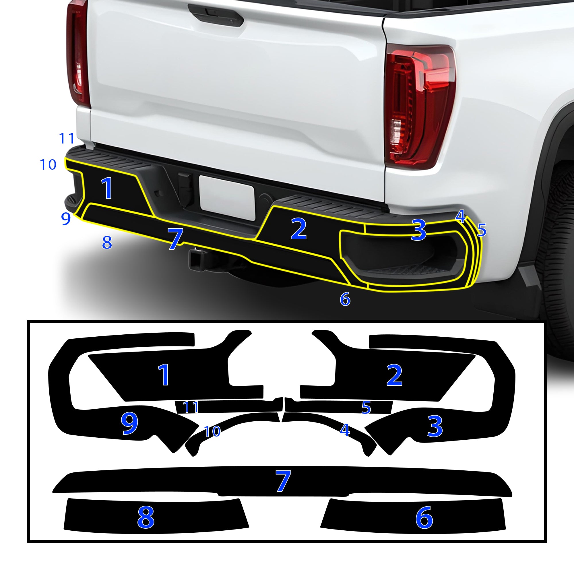 Vinyl Chrome Delete Blackout Decal Stickers Overlay Film Fits GMC Sierra 1500 2022 - 2025 - Bogar Tech Designs